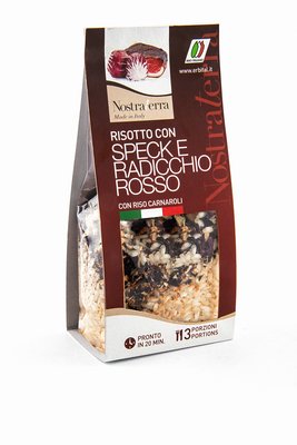 Risotto con speck e radicchio rosso IGP Chioggia grammi 250/Risotto with speck and red salad IGP Chioggia 250 grams Featured Image